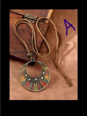 Boho Pendant Necklace - Women’s Costume Jewelry (1 pc A-G Buyers Choice)